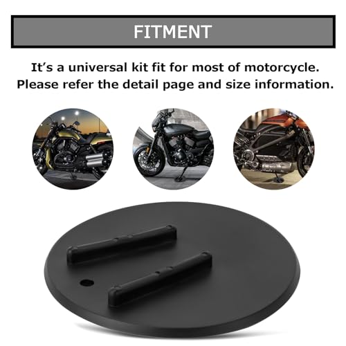 Kickstand Pad Parken Jiffy Stand für Harley Und Die Meisten Motorräder, PSLER Support Kickstand Platte Motorrad Dirt Bike Zubehör Hilft beim Parken Ihres Motorrads Auf Heißem Pflaster Weichem Boden