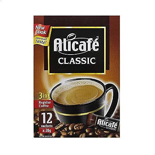 Image of Alicafe Classic 3-in-1 Instant Coffee 240 grams (12 Sachets, 20 grams Each) - Rich Aroma, Convenient Premix Blend, Medium Roast