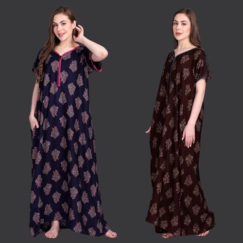 Image of Women's Alpine Floral Print Maxi Night Gown