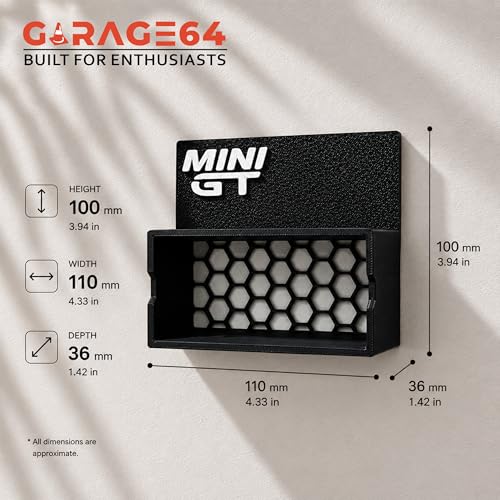 Image of Mini GT Display Shelf for 1:64 Diecast Cars & Display Boxes | Wall Mount or Desktop Showcase Stand | Premium Matte Finish Collector Display Rack | Mini GT Display Holder (Shelf Only)