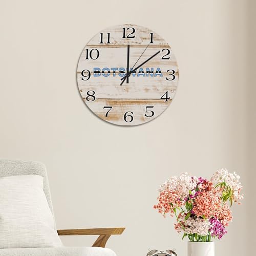Horloge murale drapeau Botswana vintage 38 cm silencieuse à piles - 6