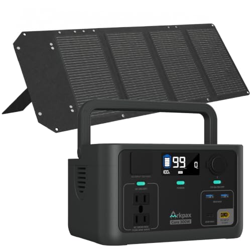 Image of Solar Generator 192Wh with Portable Solar Panel 60W | 300W Portable Power Station, LiFePO4 Battery with 10ms UPS, AC /65W USB-C Output, 1 Hr Fast Charge for Home Camping Emergency