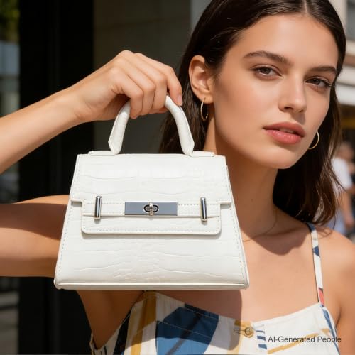 Image of Small Cute Top Handle Bag Crossbody, Designer Summer Purse for Women | Vegan Leather /Straw, 2.5L Capacity, Fits 6.7-inch Phone /Small Wallet /Passport, Versatile for Dressy Outfit /Everyday Use