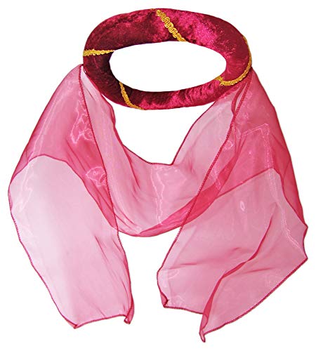 Mittelalter Haarband Helena für Damen Burgunderrot Gold - 2