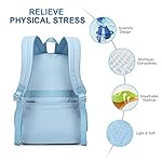 Caran·Y Kids Backpack Large Space Waterproof Classic School Backpack Light Weight Two Size Multi-pocket Toddler Backpack (Aqua Blue, Medium) - Image 5