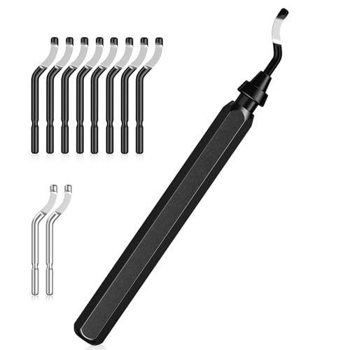 Desbarbador AICOYA con 10 Hojas, Desbarbador para Piezas de Impresión 3D de Metal, Plástico y Acero Inoxidable (8 BR1010, 2 BS1018)