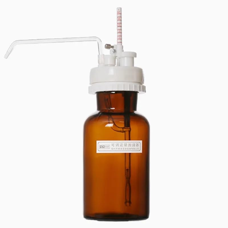 Adjustable Glass Dispenser Semi-Automatic Liquid Glass Bottle Top Dispenser 0.1-10ml with Brown Bottle 500ml 1000ml Pack of 1/PK(1-10ml 1000ml Bottle)