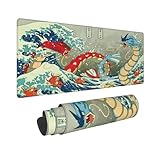 Large Gaming Mouse Pad,Japanese Anime Dragon Mousepad,Stitched Edges,Non-Slip Rubber Base,Long Extended XL Office Desk Mat(31.5'x11.8')