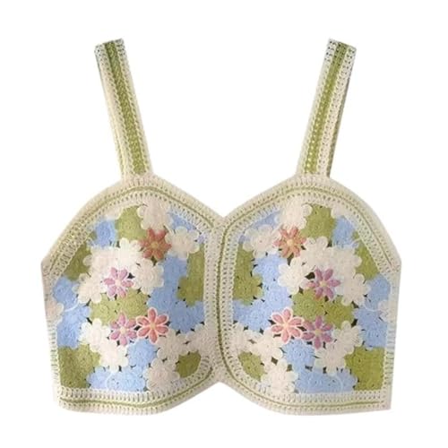 Image of NAIADES Women's Handmade Crochet Crop Top, Sleeveless Top for Women,Comfortable Fit