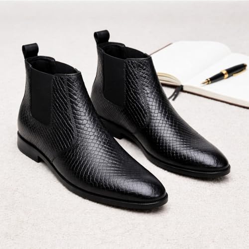Image of HAYES LONDON Chelsea Boots For Man | Genuine Leather High-Top Slip-On Shoes | Comfortable Formal Shoes for Men | Stylish Office, Party & Casual Wear Fashion Boots