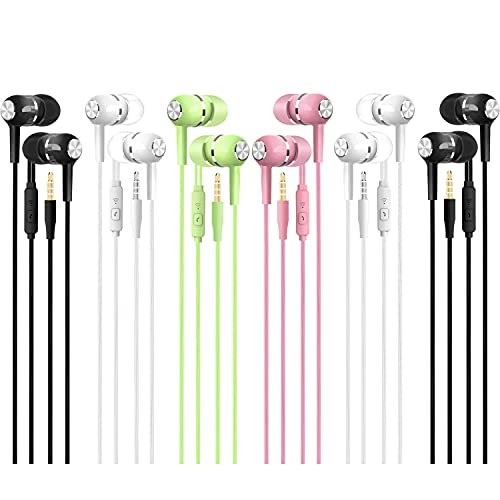 6 Pack Headphone Earphones Earbuds 3.5mm Wired Headphone Noise Isolating Earphones with Built-in Microphon Volume Control Compatible with iPhone 6 Plus SE 5S 4 iPad Samsung Android MP3