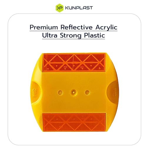 Image of 3M Yellow Road Studs /Reflectors (10cm x 9cm) for Enhanced Road Safety - Ideal for Speed Bumps, Sidewalks, Pedestrian Crossings, Freeways & Driveways (Pack of 5)