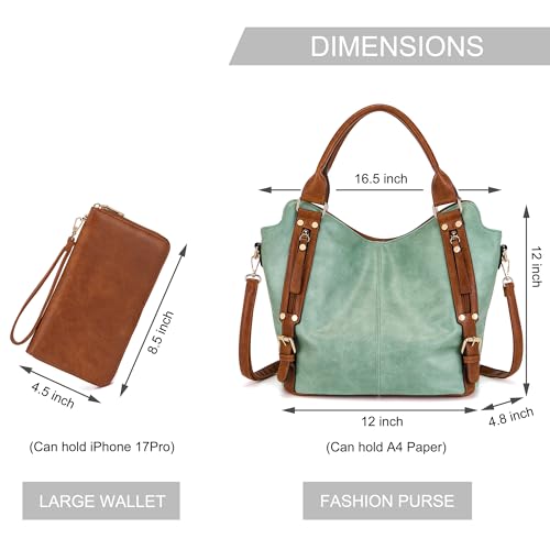 Image of Crossbody Bags for Women Large Hobo Purse Shoulder Handbag Wallet Set 2PCS | Soft PU Leather,Total 9 Pockets,Large Capacity,with a Spacious Functional Wallet,Detachable Shoulder Strap,Stylish Design