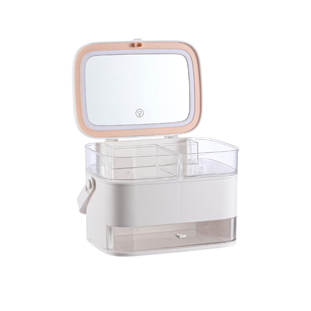 Casier avec miroir de maquillage léger et vitrine transparente premium