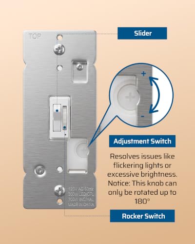 DEWENWILS 2 Pack Toggle Dimmer Light Switch, Single Pole/3-Way - image 7