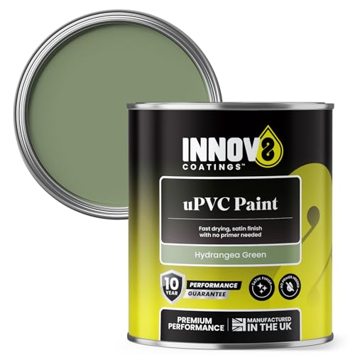 UPVC Paint 750ml - Hydrangea Green - Satin Finish - No Primer Needed - Fast Drying - For Doors, Windows, Conservatories - Interior/Exterior - 10 Yr Durability - Pro Quality for Plastic & uPVC