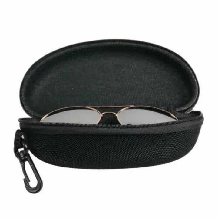 Image of AT TECH Zipper Hook Cases & cover For Eyewear,Sunglasses,Spectacles & Goggles. (Black)