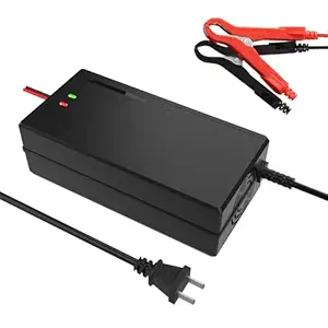 36V Lithium Battery Charger, LiFePO4/Lithium Iron Phosphate Battery Charger 43.8V 10A 350W Trickle Charger W/Cooling System Safety Protection for Golf Cart RV Marine Automotive Car Lawn Mower