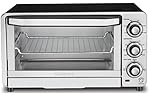 Cuisinart Custom Classic Toaster Oven Broiler, 1800 Watt Countertop Toaster Oven to Bake, Broil, and Toast, Non-Stick Interior, Consistent Toast Control, Brushed Stainless Steel/Black, TOB-40N