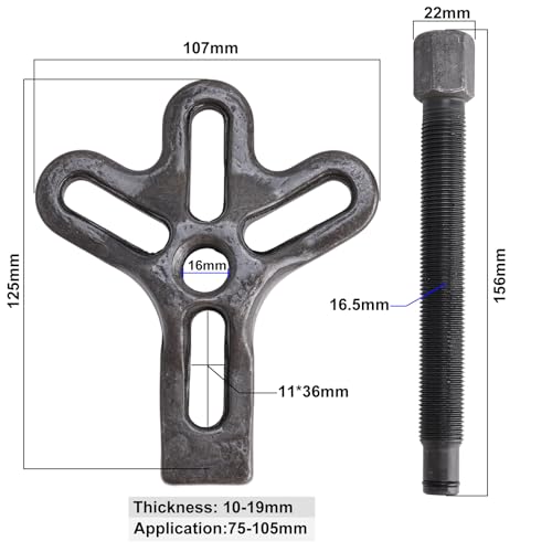 FreeTec 13 TLG Universal Lenkrad Abzieher, 2/3 Armig 75-105mm Lenkradabzieher Polradabzieher Kurbelwellen Riemenscheibe Abzieher Satz Harmonic Balancer Abziehsatz (Blau)