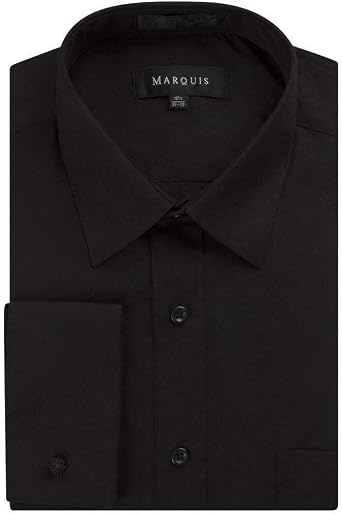 Marquis Mens Regular Fit French Cuff Cotton Blend Solid Dress Shirt