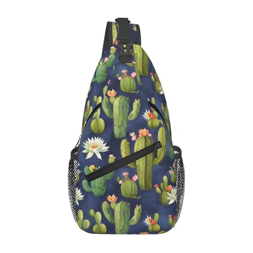 Mochila bandolera watercolour cactus para viaje y senderismo miniatura 1