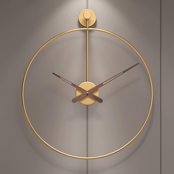 Horloge murale silencieuse en métal pour chambre et bureau apaisant