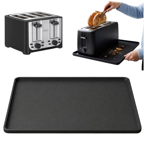 HiloFenar Toaster Crumb Catcher Tray for Under Toaster, (Black-18 * 11)