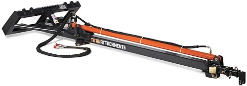 Titan Attachments Grúa telescópica hidráulica de pluma de vigas de truss, poste de pluma hidráulica se extiende 26 pies, se adapta a la