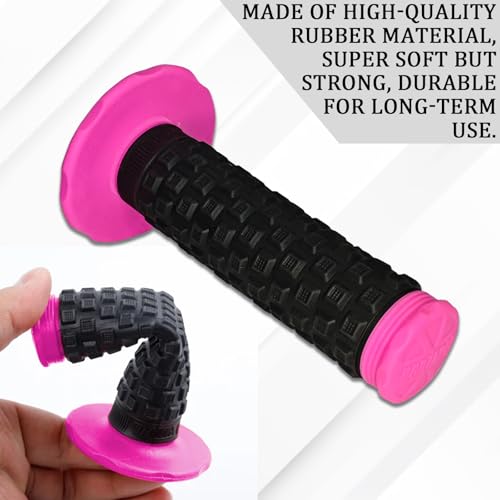 Image of 2PCS Motorcycle Handlebar Grips, 7 /8 inch Anti-Slip Dirt Bike Grips, Universal Motocross ATV Rubber Pillow Top Grips for CR80R /85R,CRF150R, CR125R /250R,CRF450R, CRF150F CRF230F CRF450F(Pink)