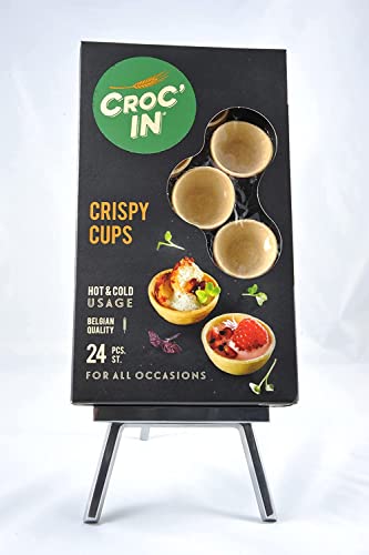 CROC’IN - Teigschälchen zum Bestücken Farbneutral - Tarteboden für süße Stückchen oder herzhafte Aperitifhäppchen - Handwerklich hergestellt & Vegan - 24 Stück