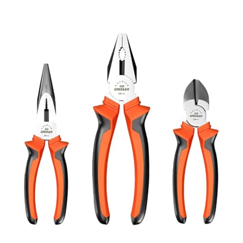 ETSG Multifunctional Industrial Grade Wire Pliers 3-Piece Set - Super Cutting Power Rust Prevention Effortless Design for Steel Copper Aluminium Wires & Screws