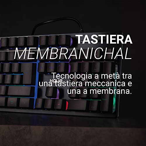 Shield Tastiera Gaming a Membrana Cablata USB, 105 Tasti, Retroilluminazione Arcobaleno, 19 Tasti Anti-Ghosting, Layout Italia, PC/Computer - Tastiera gaming - Immagine 2
