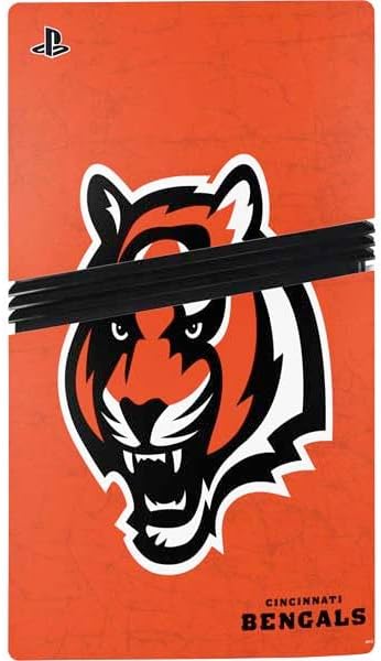 Skinit Decal Gaming Skin Compatible with PS5 Pro Console - Officially Licensed NFL Cincinnati Bengals - Alternate Distressed Design