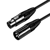 Hosyl XLR Male to XLR Female Balanced 3 PIN XLR Microphone Cable for Powered Speakers, Recording Applications, Mixers, DMX Lights, Radio Station and More, Black (16FT/5M)