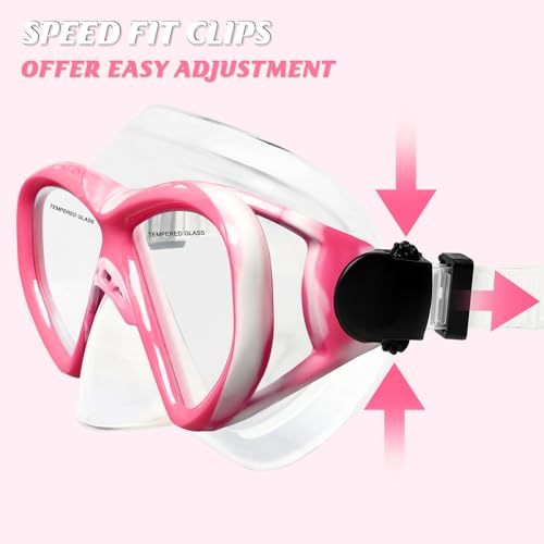 Image of Kids Swim Goggles Snorkel Diving Mask for Boys Girls Ages 5-15, Anti-Fog Swimming Goggles with Nose Cover