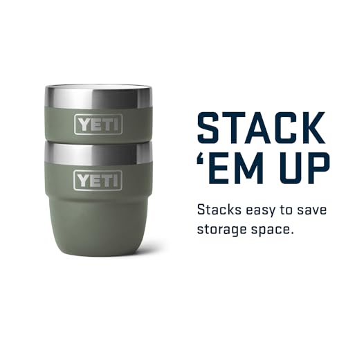 Image of YETI Rambler 4 oz Stackable Cup, Stainless Steel, Vacuum Insulated Espresso /Coffee Cup, 2 Pack