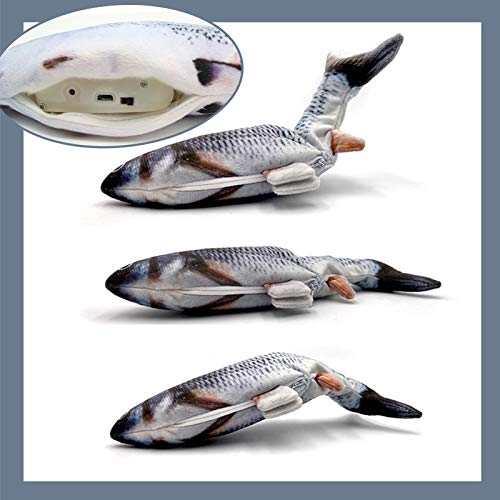 guangtouqiang 2 peças de brinquedo elétrico para gatos de peixe, brinquedo para gatinho, almofada in
