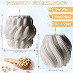 2 Pcs Knot Ball and Swirl Pillar Candles Large Handmade Scented Soy Wax Bubble Aesthetic Candle for Housewarming Gift Room Shelf Decor - Image 2