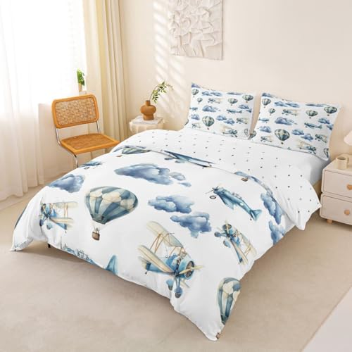 Housse de Couette Avion en Microfibre Douce Finition Nuage Résistante aux Lavages