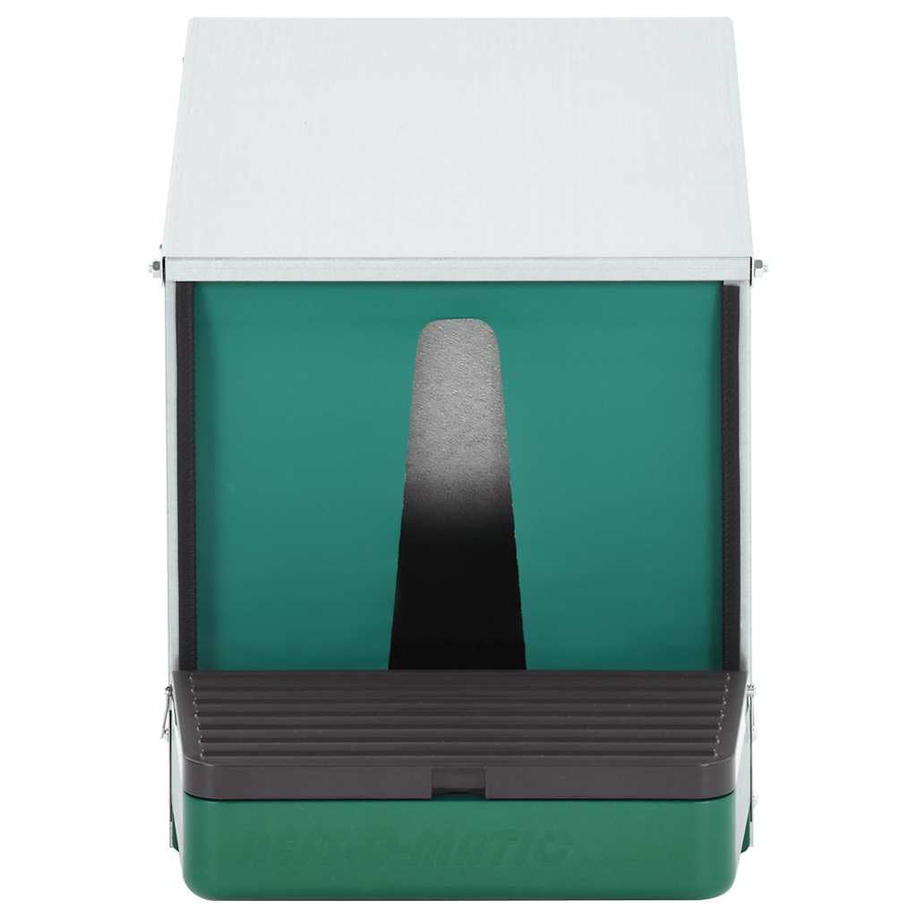 Nestomatic Abroll - Caja nido para aves de corral, chapa de metal galvanizado y plástico ABS, 49 x 31 x 42 cm, con bandeja colectora, base de nido de polietileno, para establo, casa, cabaña