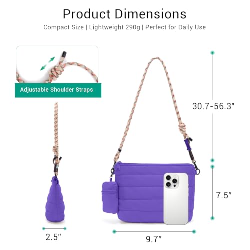 Image of ACUARIO Crossbody Bags for Women - Puffy Tote Bag Purse for Work, Travel, Shoulder Handbag with Small Wallet