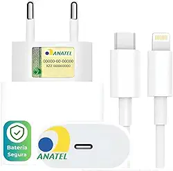 Carregador Turbo Compatível com iPhone X XR SE 11 12 13 14 Fonte + Cabo Carga Rápida Premium [VALUANCE]