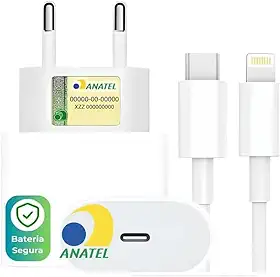 Carregador Turbo Compatível com iPhone X XR SE 11 12 13 14 Fonte + Cabo Carga Rápida Premium [VALUANCE]