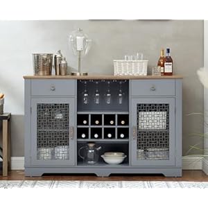 56 Buffet Cabinet Wine Bar Cabinets with Storage Modern Farmhouse Sideboard with 2 DrawersCoffee Bar for Kitchen Living Room Dining Room 564615553574