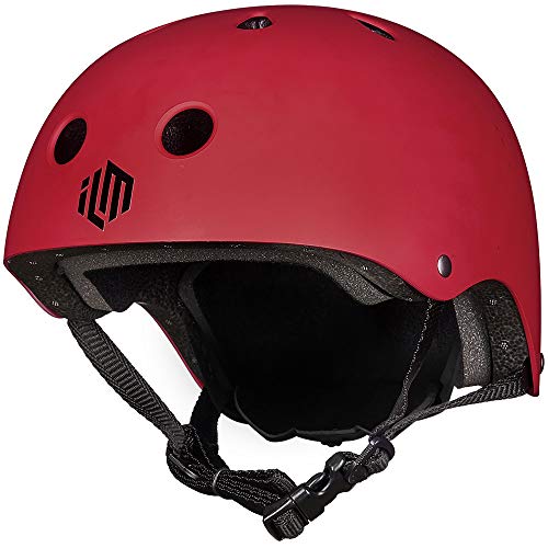 ILM Kids Youth Skateboard Helmet Impact Resistance Ventilation for Skateboarding Scooter Outdoor Sports(Red,XXS XS)