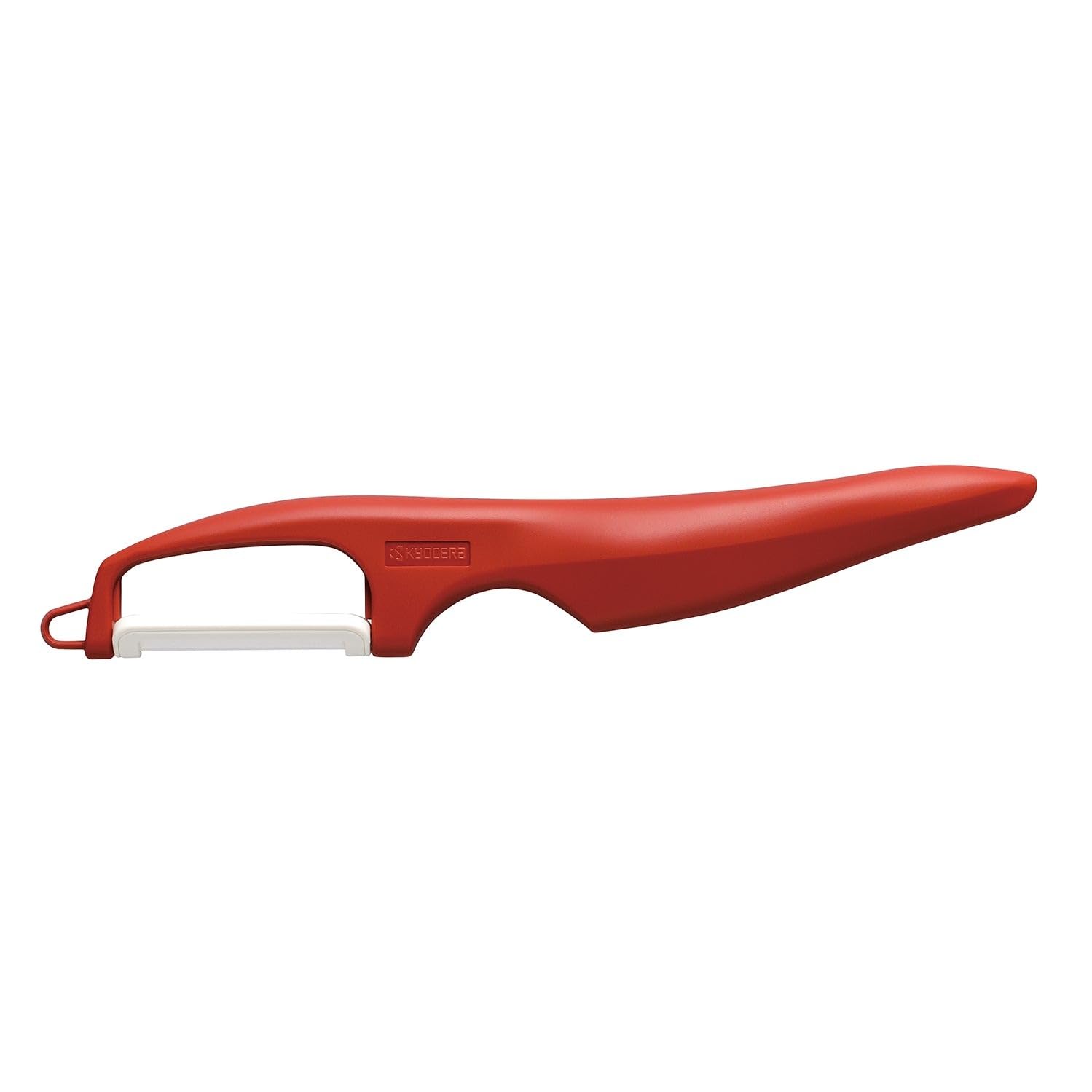 Kyocera Advanced Ceramic Vertical Double Edge Blade Peeler, Red