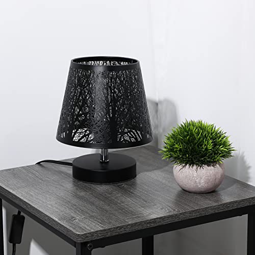 Operitacx Tree Shadow Lampshade, Hollow-Out Tree Shadow Light Cover, Carved Forest Tree Shaped E27 Mini Lamp Shade For Table Lamps And Floor Light, Black Lamp Shade, 7.5 * 7.5 * 6.1In #TOP3