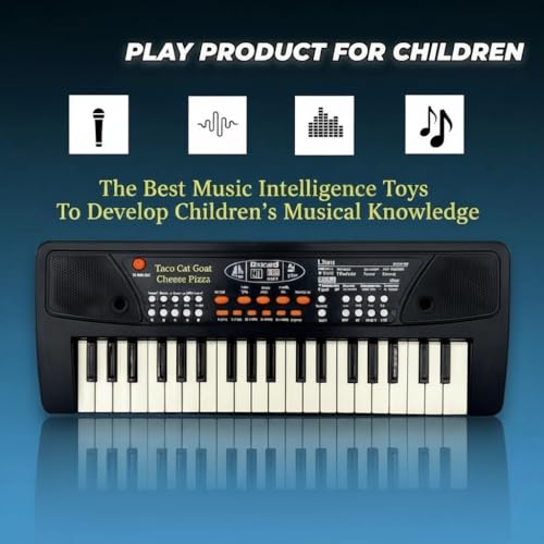 Image of Kids Piano Keyboard with Mic 37 Keys 8 Rhythms 8 Tones 6 Demos Portable Electronic Keyboard Toy Beginners Educational Songs Recording Musical Toys 2 3 4 5 Years Boys Girls