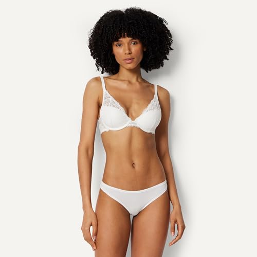Amazon Essentials Women's Stretch Galloon Lace Lined Wired Deep Plunge Bra, Pack of 2, Black / White, 34D - image 5